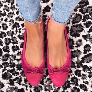 BUCKLES pink suede ballet flats